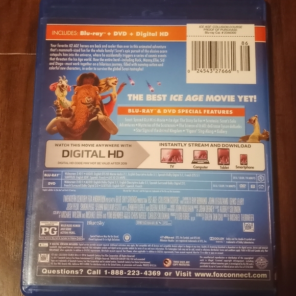 ICE AGE Collision Course on BLU-RAY + DVD + DIGITAL HD - Picture 2 of 2